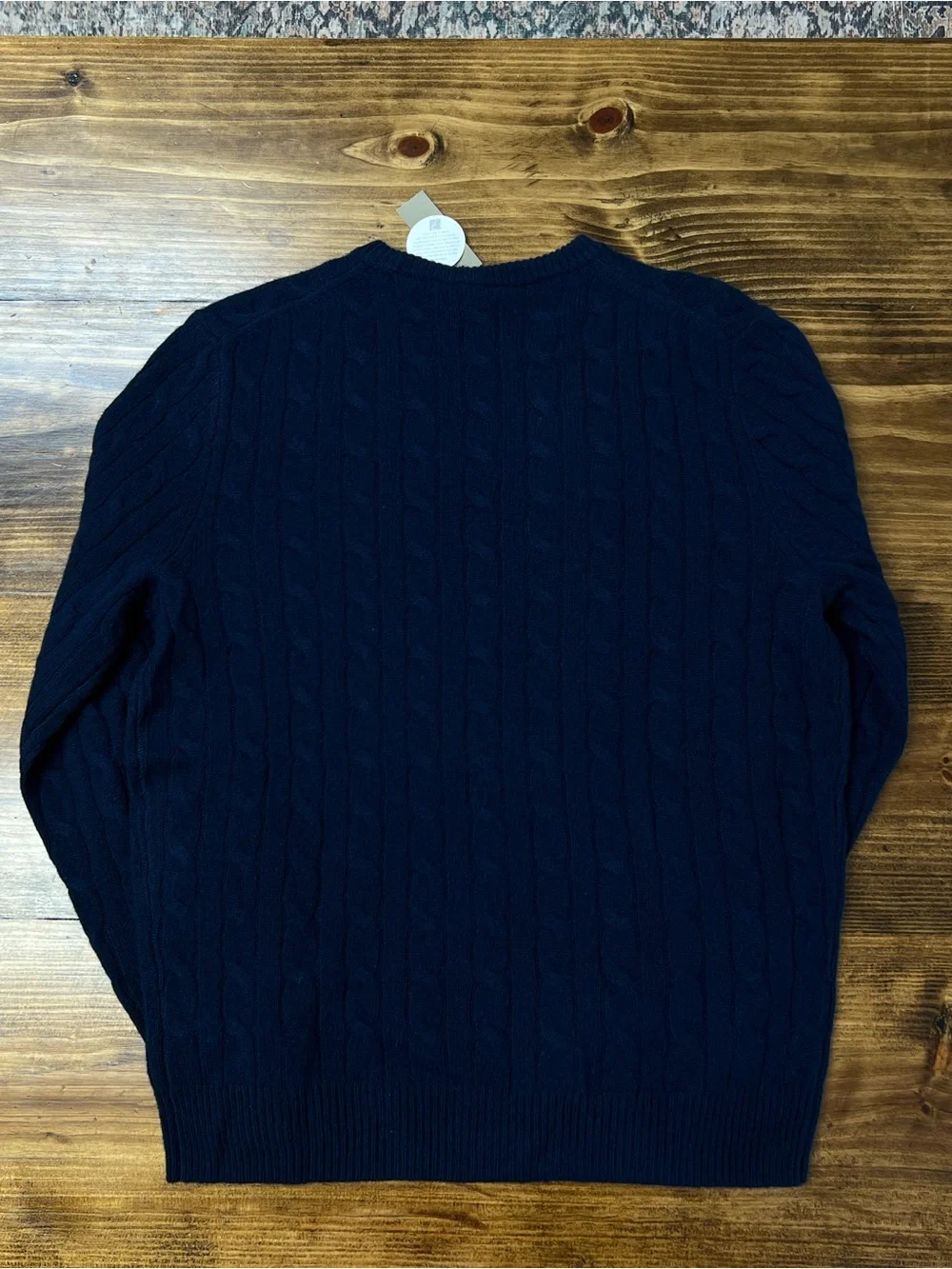 J. Crew Cashmere cable-knit sweater in Navy Blue Size Medium NWT